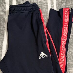 Adidas Kids Navy and Red Joggers